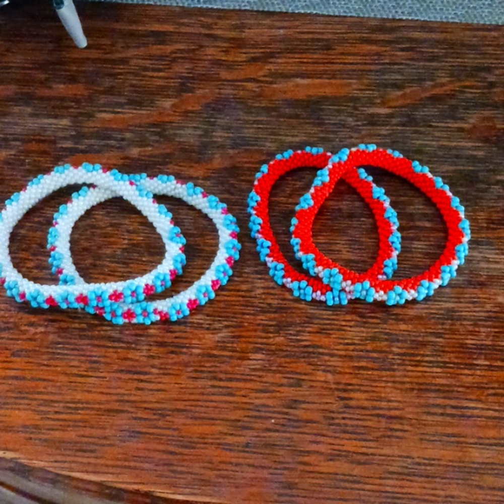 Beaded bracelets 4 pc